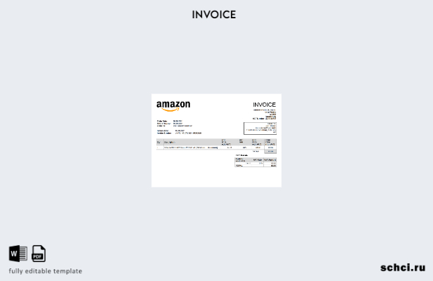 цифровая загрузка Великобритания Amazon Шаблон счета фактуры американской трансн
